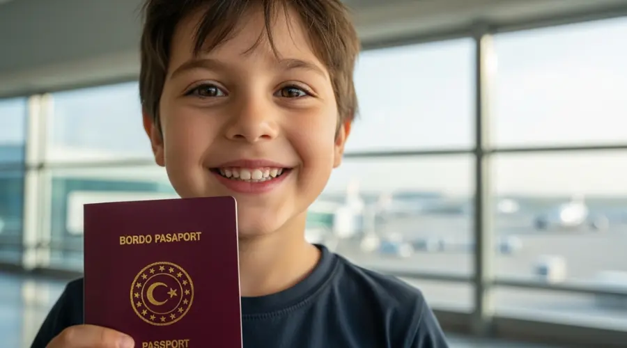 Turkish passport document with a focus on legal requirements and citizenship for minors under 18 years old.