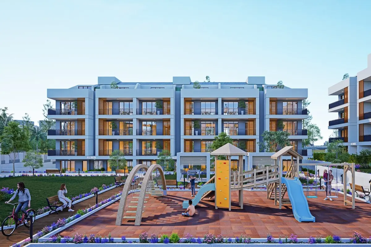 Luxury residential house exterior with modern architectural design and premium finishes for sale in the Celaliye district, Istanbul.
