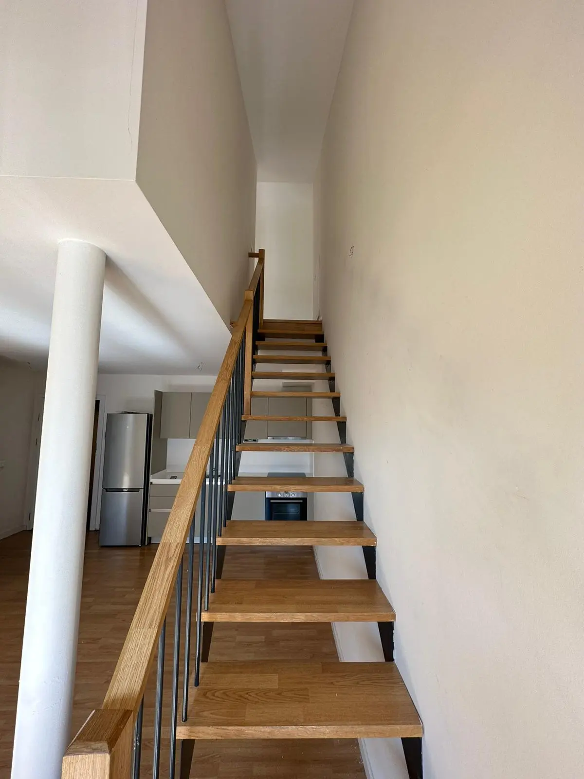 Modern interior staircase design with sleek finishes in a luxury duplex house in the Şişli district, Istanbul.