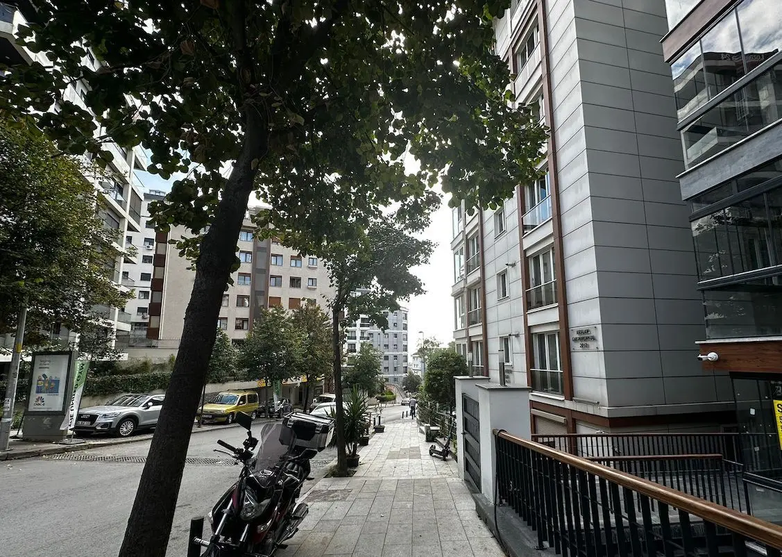 Modern residential building exterior in the Beşiktaş district of Istanbul.