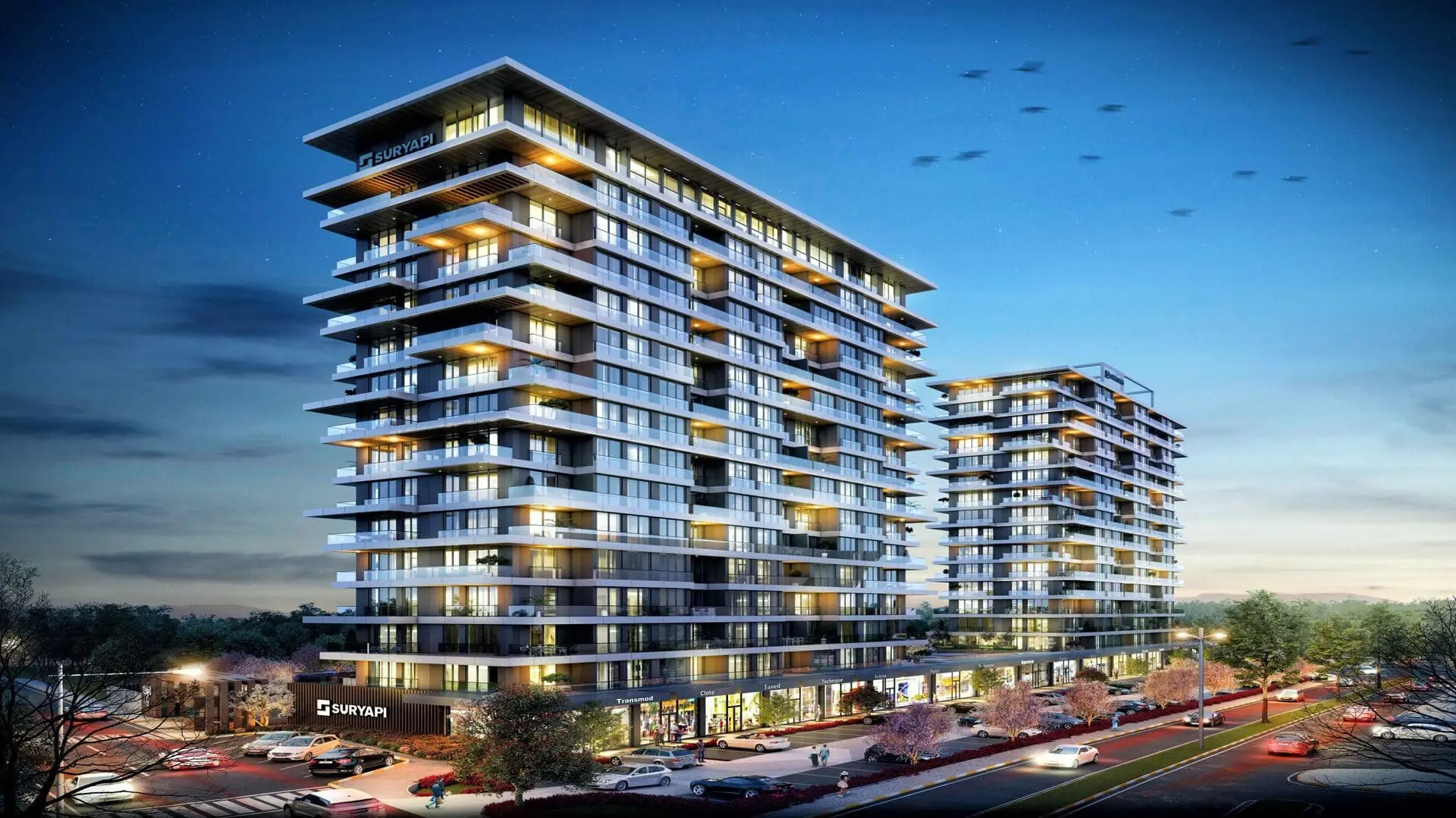Panoramic exterior view of a modern residential property in the Kağıthane district of Istanbul.